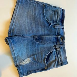 High rise Kendall+Kylie Jean shorts